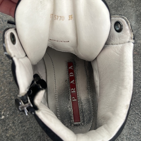 Prada leather hightop sneakers - Picture 5 of 10